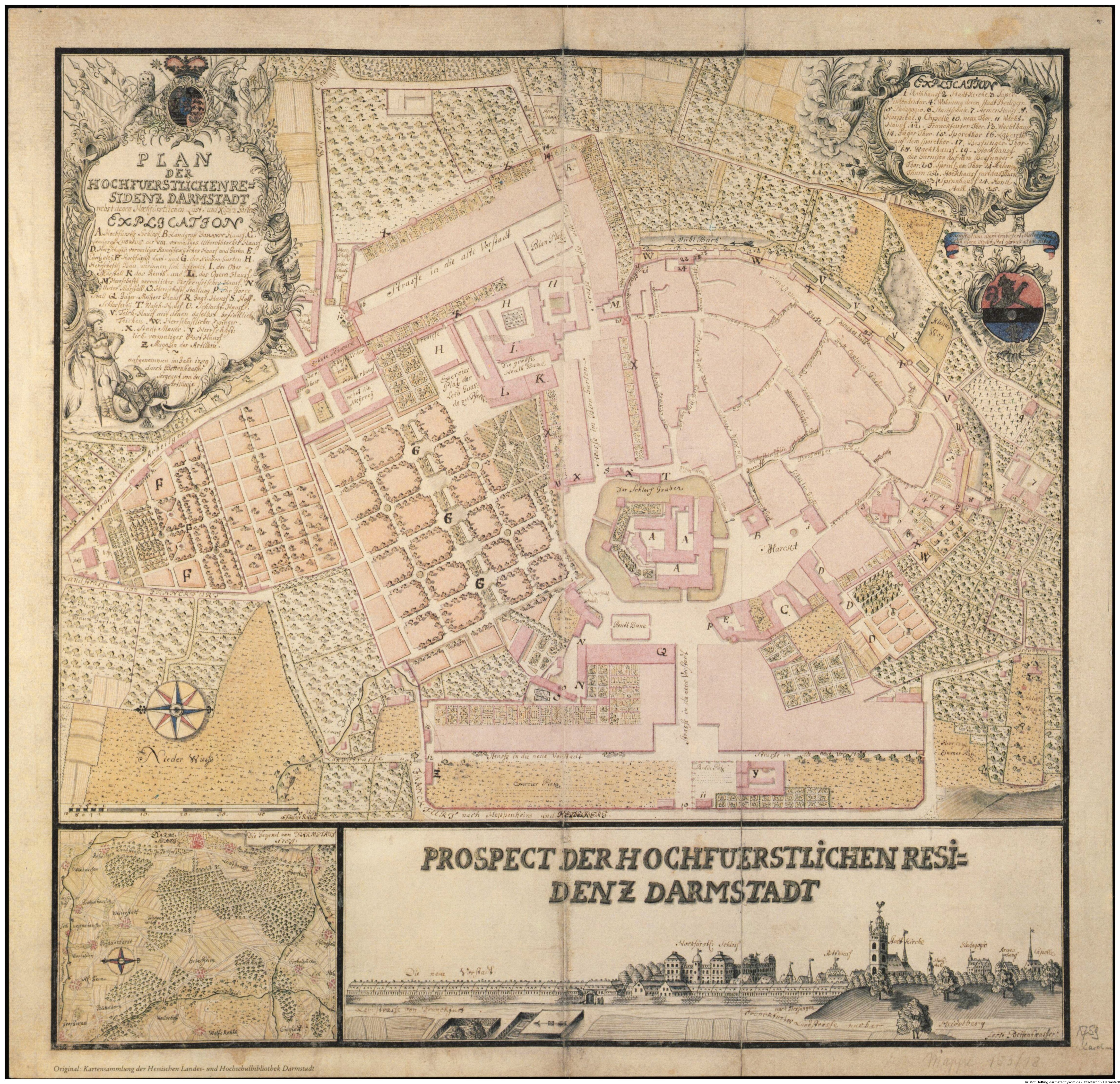 Johannesviertel, Darmstadt und Hessen Karten Darmstadt (Stadtarchiv