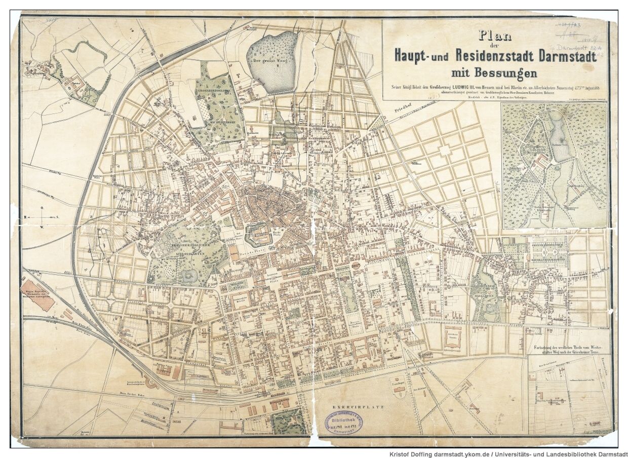 Johannesviertel, Darmstadt und Hessen Karten Darmstadt (ULB)