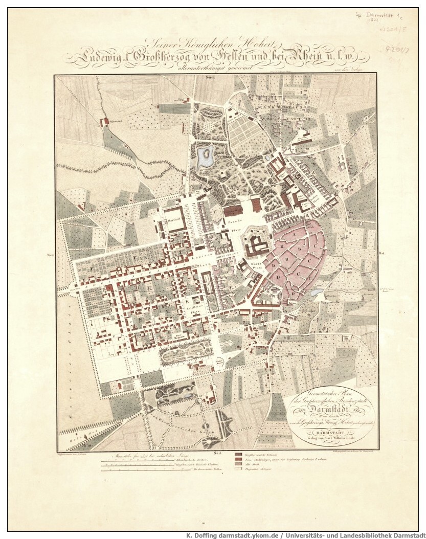 Johannesviertel, Darmstadt und Hessen Karten Darmstadt (ULB)